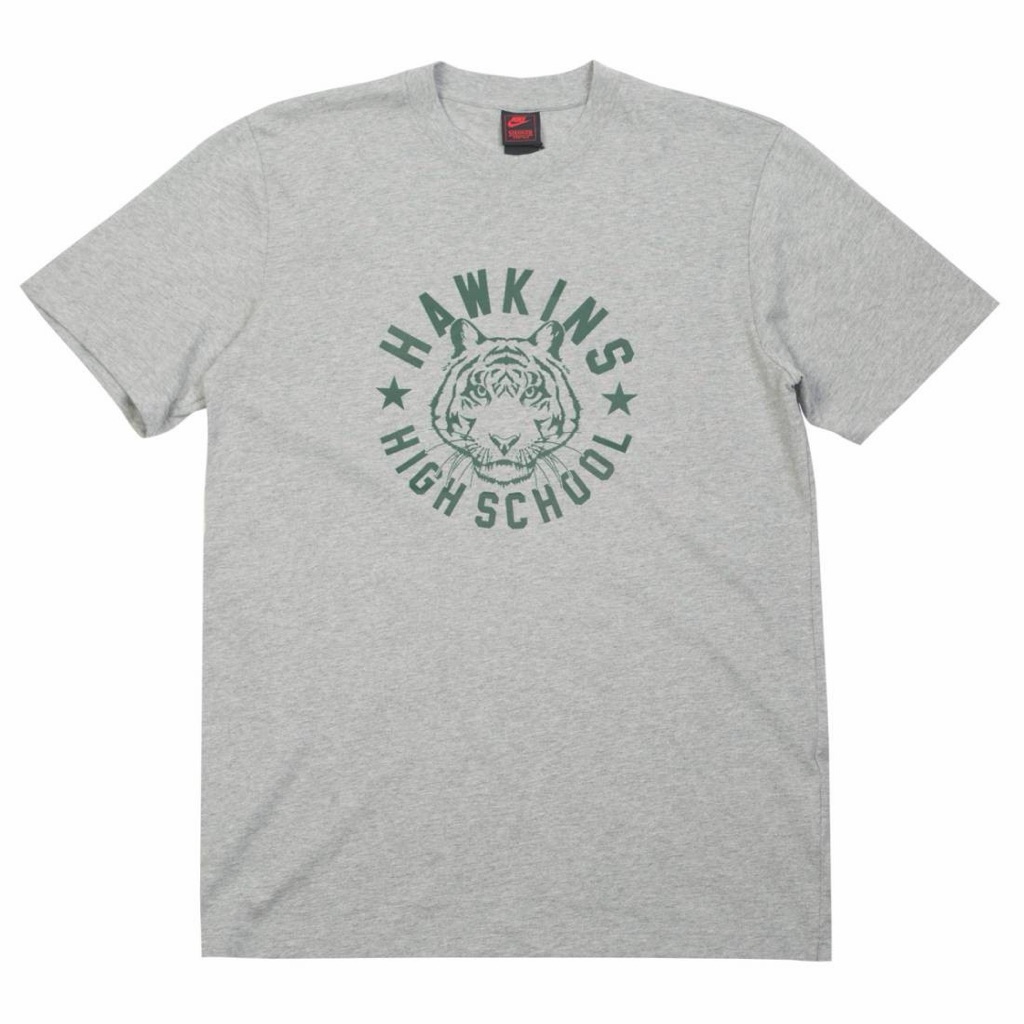 Nike Hawkins High School Stranger Things Shirt Grey Small Rare